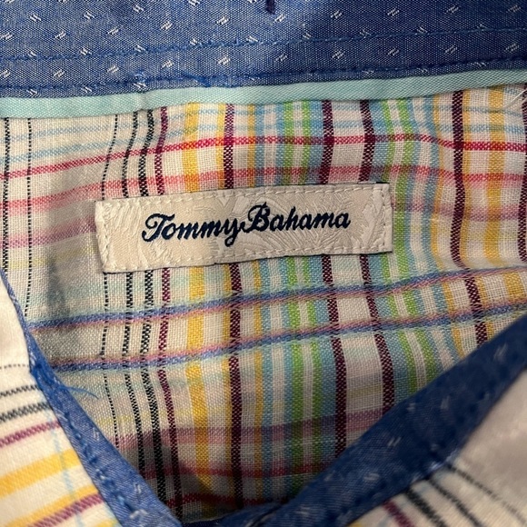TOMMY BAHAMA linen long-sleeve shirt in pastel plaid - Picture 3 of 4